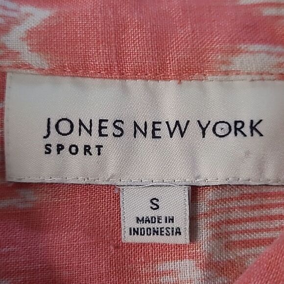 Jones New York sz S 100% linen button front collared - Picture 7 of 9
